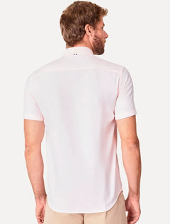 Camisa Reserva Masculina Manga Curta Oxford Color Rosa Claro
