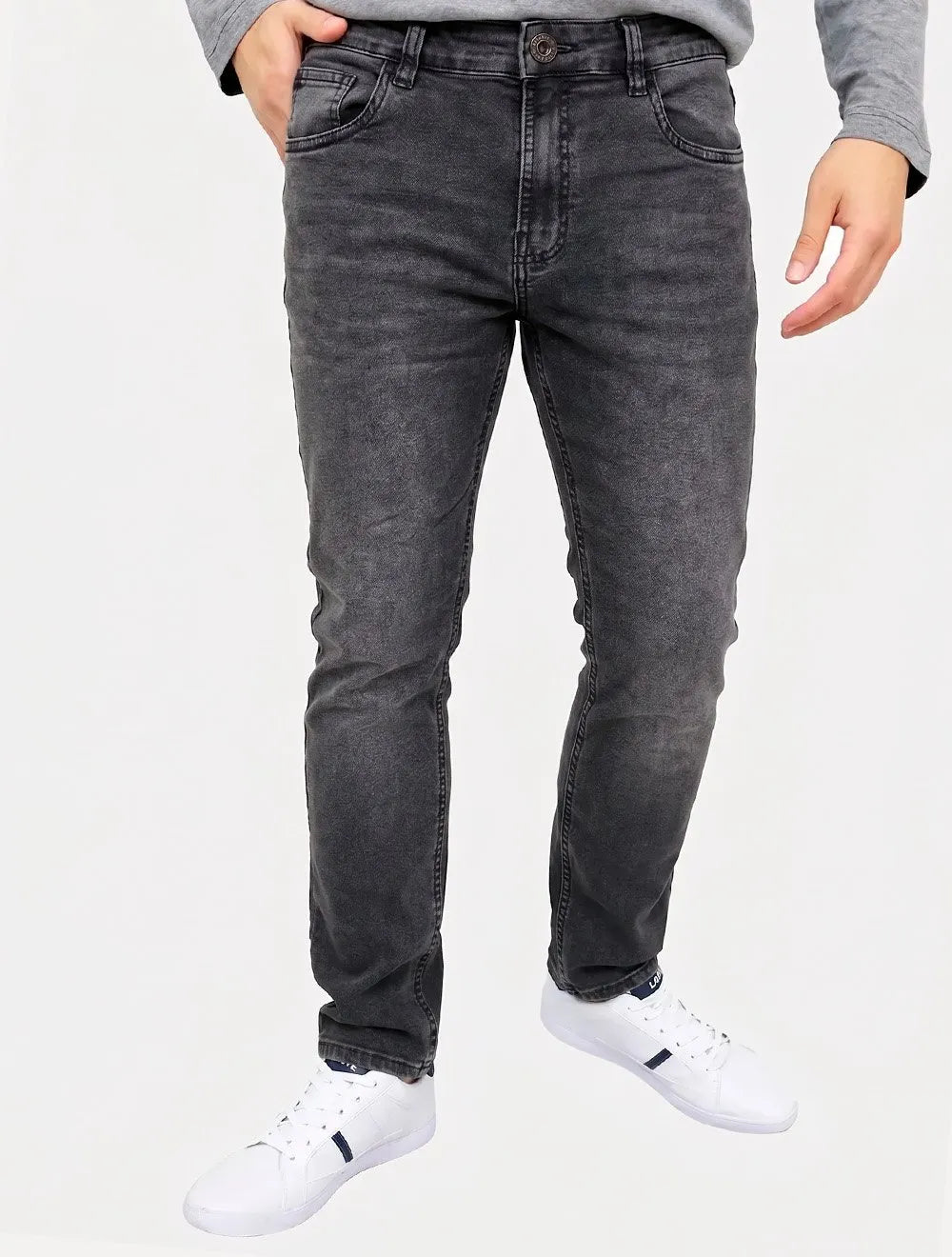 Calça King & Joe Jeans Masculina Slim Flex Black Cinza