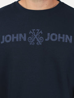 Moletom John John Masculino New Basic Logo Rusty Azul Marinho