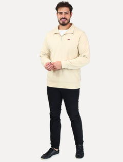 Moletom Levis Masculino Half Zip Housemark Icon Areia