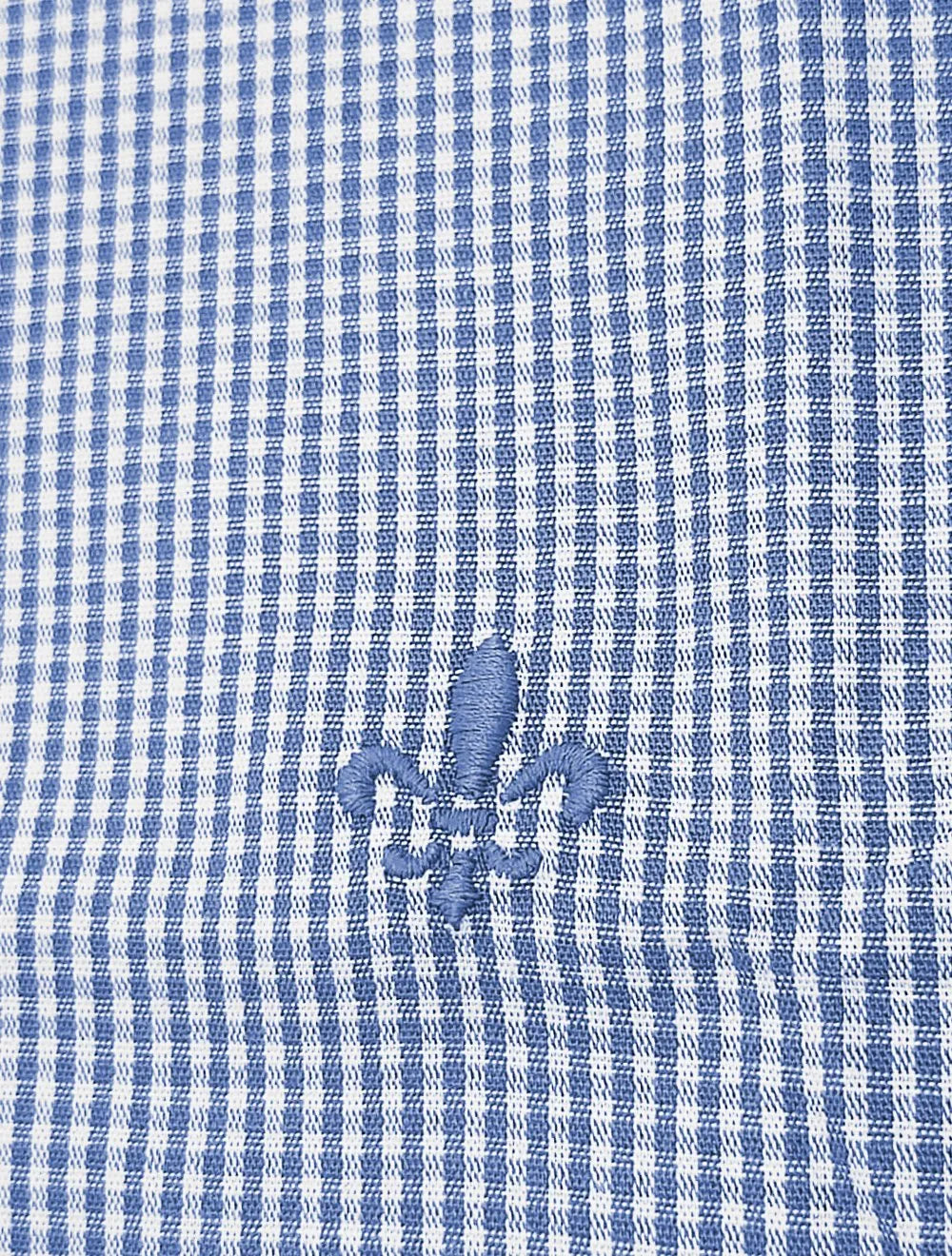 Camisa Dudalina Masculina Slim Superfine Cotton Vichy Azul Médio