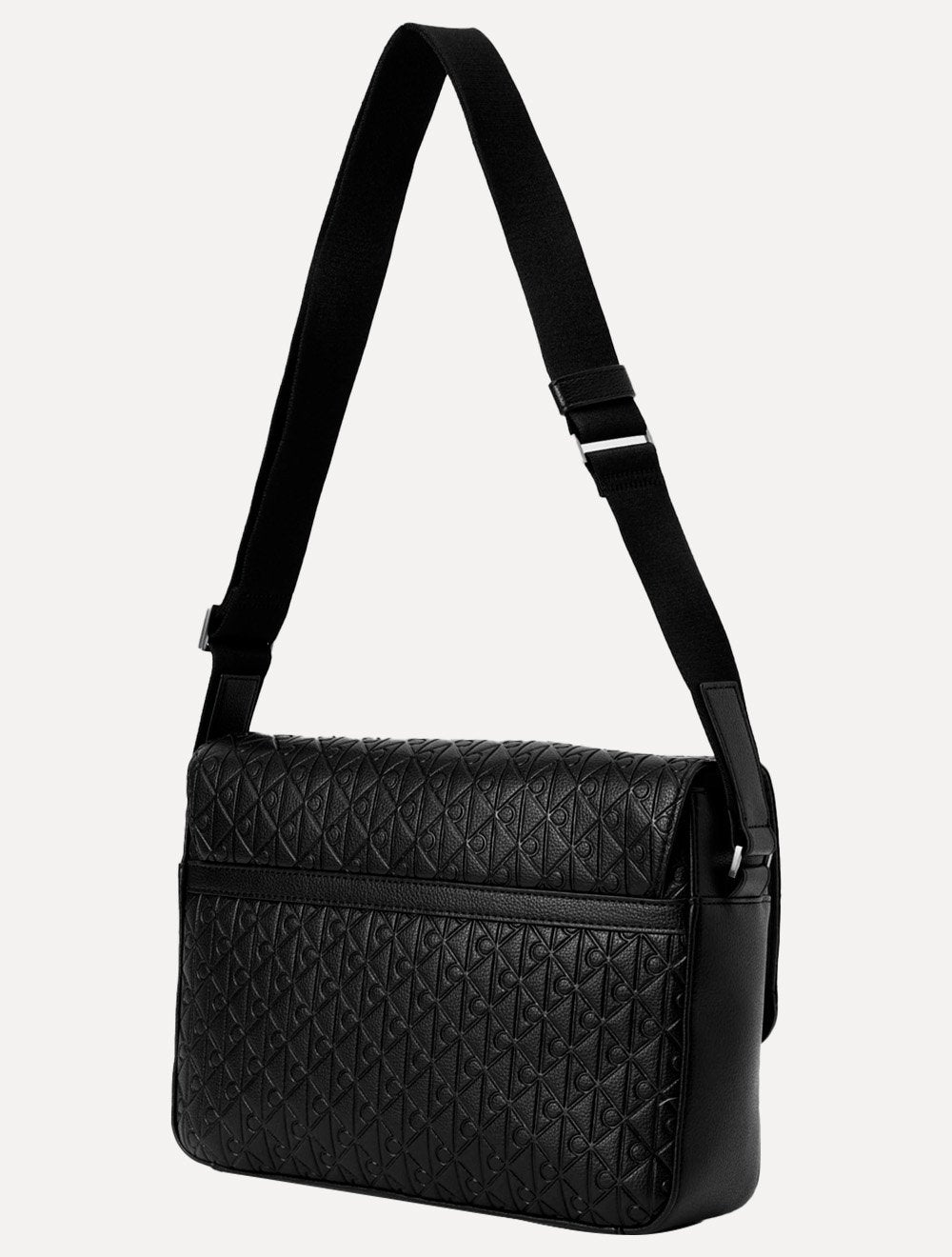 Bolsa Calvin Klein Masculina Transversal AOP CK Relevo Preta