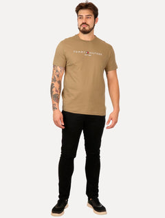 Camiseta Tommy Hilfiger Masculina Light Core Logo Tee Cáqui