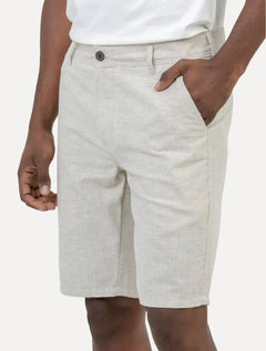 Bermuda King & Joe Masculina Slim Casual Soft Colors Cinza Claro