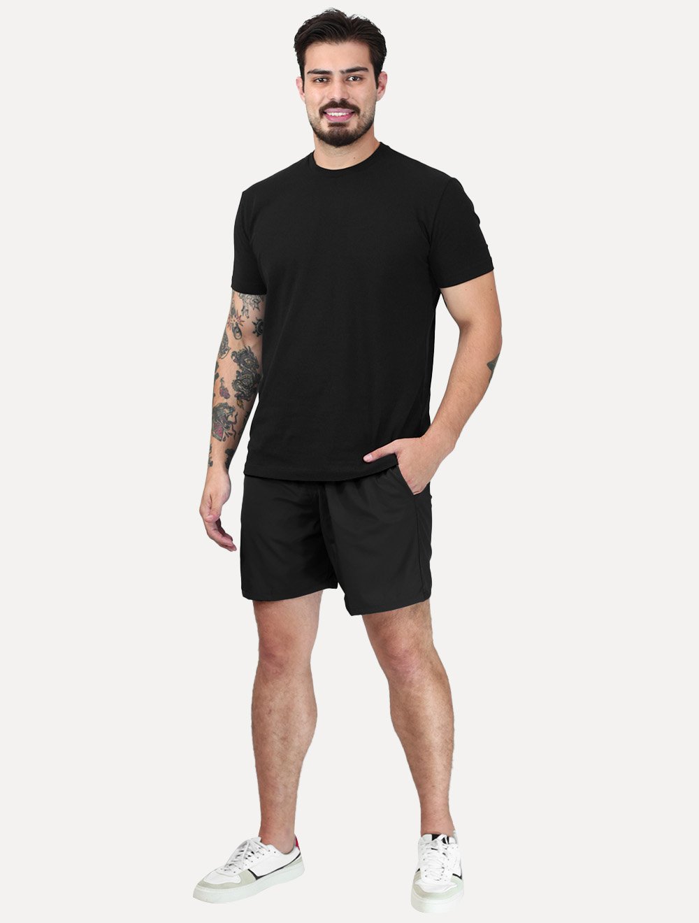 Short King & Joe Masculina Nylon Flex Colors Preto
