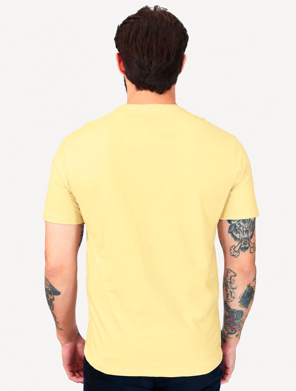 Camiseta Calvin Klein Jeans Masculina Institutional New Logo Amarelo Claro