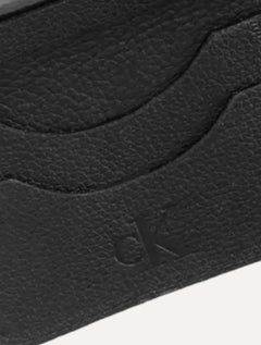 Carteira Calvin Klein Jeans Porta Cartão Nobuck Logo Cáqui Claro