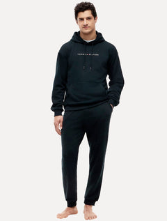 Moletom Tommy Hilfiger Masculino Hoodie Logo Center Azul Marinho