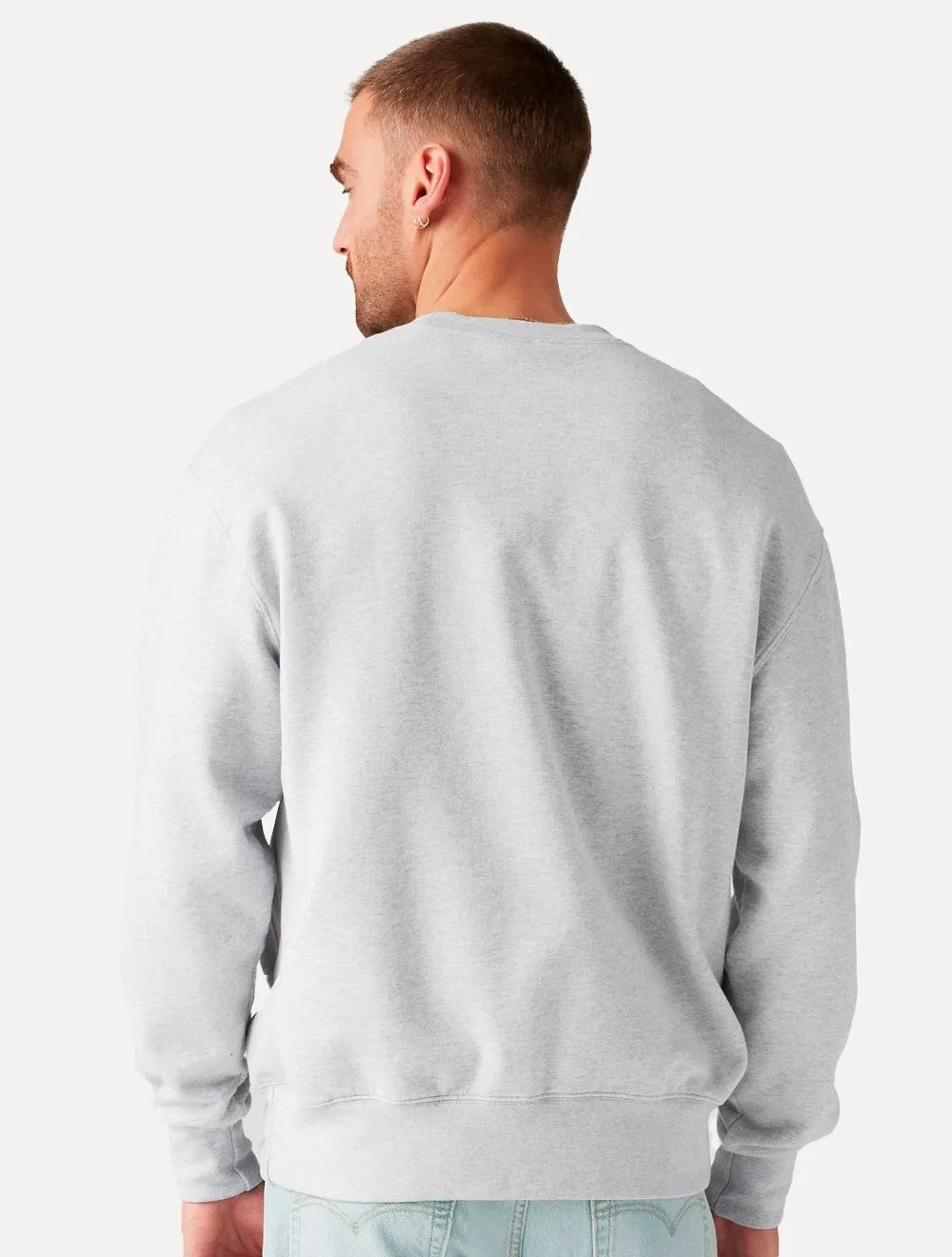 Moletom Levis Masculino Crewneck Authentic Logo Poster Cinza Mescla