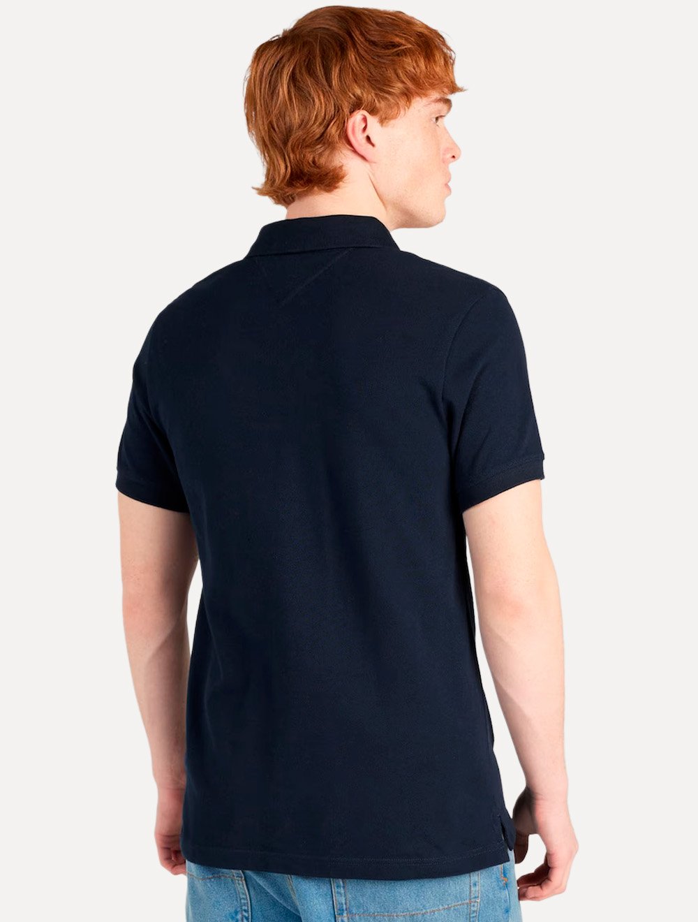 Polo Tommy Jeans Masculina Regular Corp Chest Azul Marinho