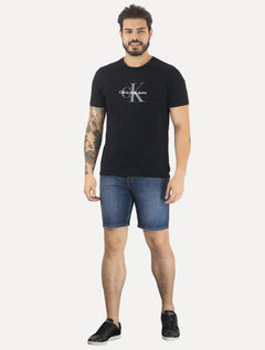 Bermuda Calvin Klein Jeans Masculina Five Pockets Azul Médio
