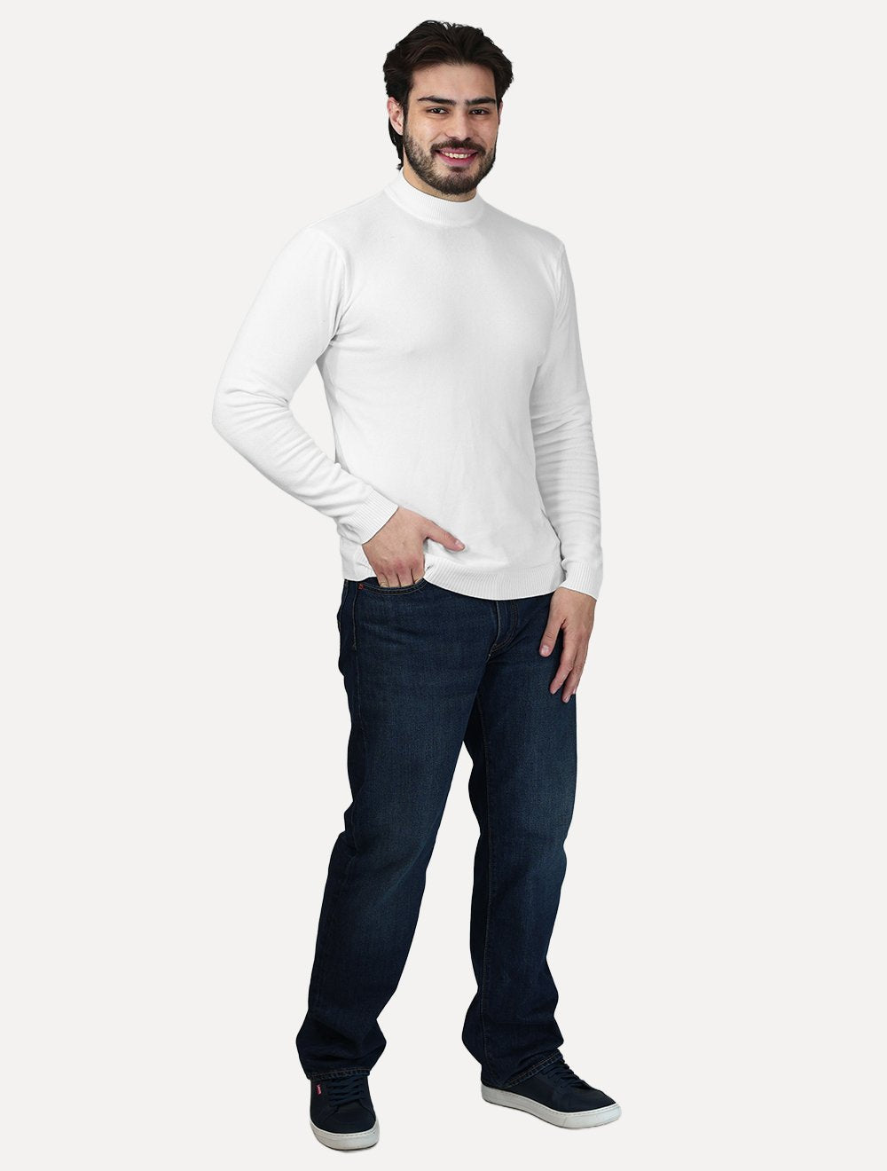Suéter Dixen Masculino Tricot Basic Crewneck Off White