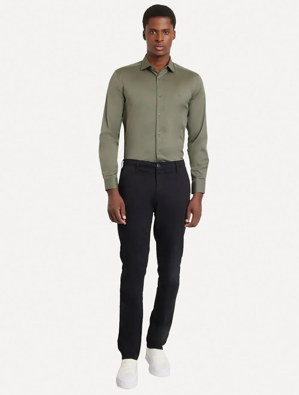 Camisa Aramis Masculina Cosmo Stretch Algodão Poliamida Verde Sálvia