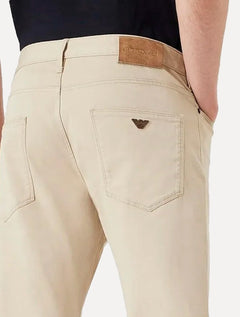 Calça Jeans Empório Armani Masculina J06 Slim Fit 5 Pockets Caqui