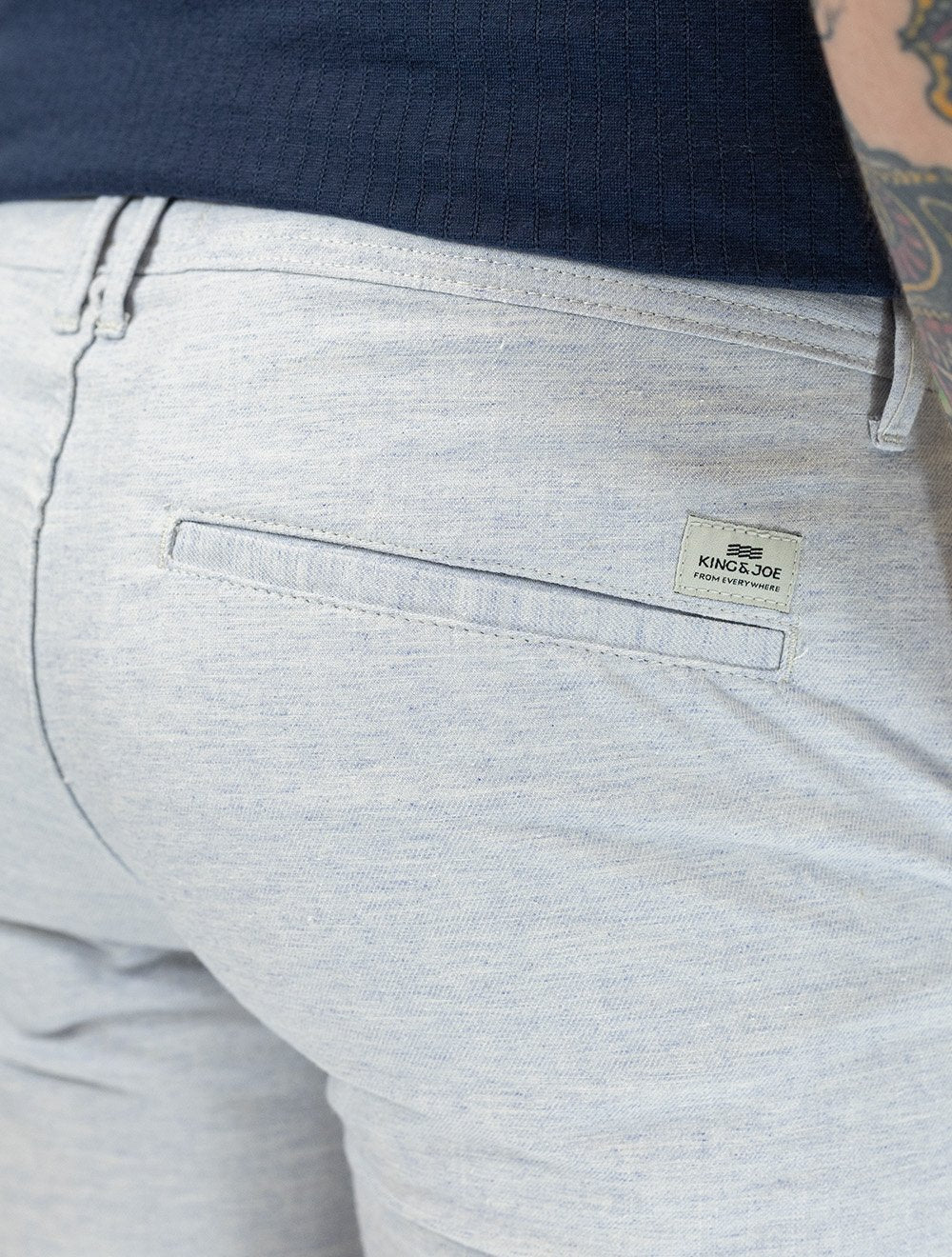 Bermuda King & Joe Masculina Slim Casual Soft Colors Azul Claro