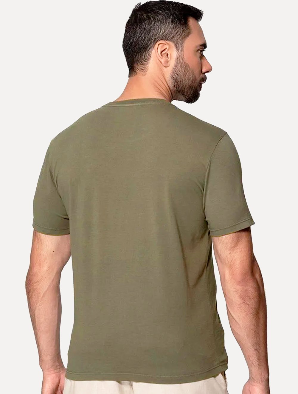 Camiseta Guess Masculina Est 1981 Light Relevo Verde Oliva