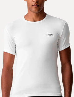Kit Camisetas Empório Armani Masculina EA Chest Logo Preta e Branca