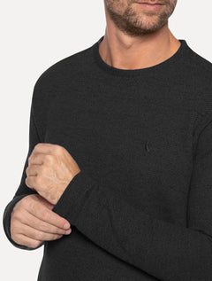 Moletom Reserva Masculino Moletinho Careca Logo Preto Mescla
