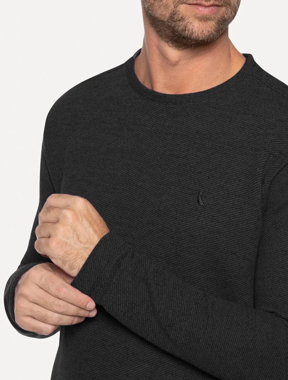 Moletom Reserva Masculino Moletinho Careca Logo Preto Mescla