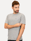 Camiseta Tommy Jeans Masculina Regular C-Neck Flag Cinza Mescla