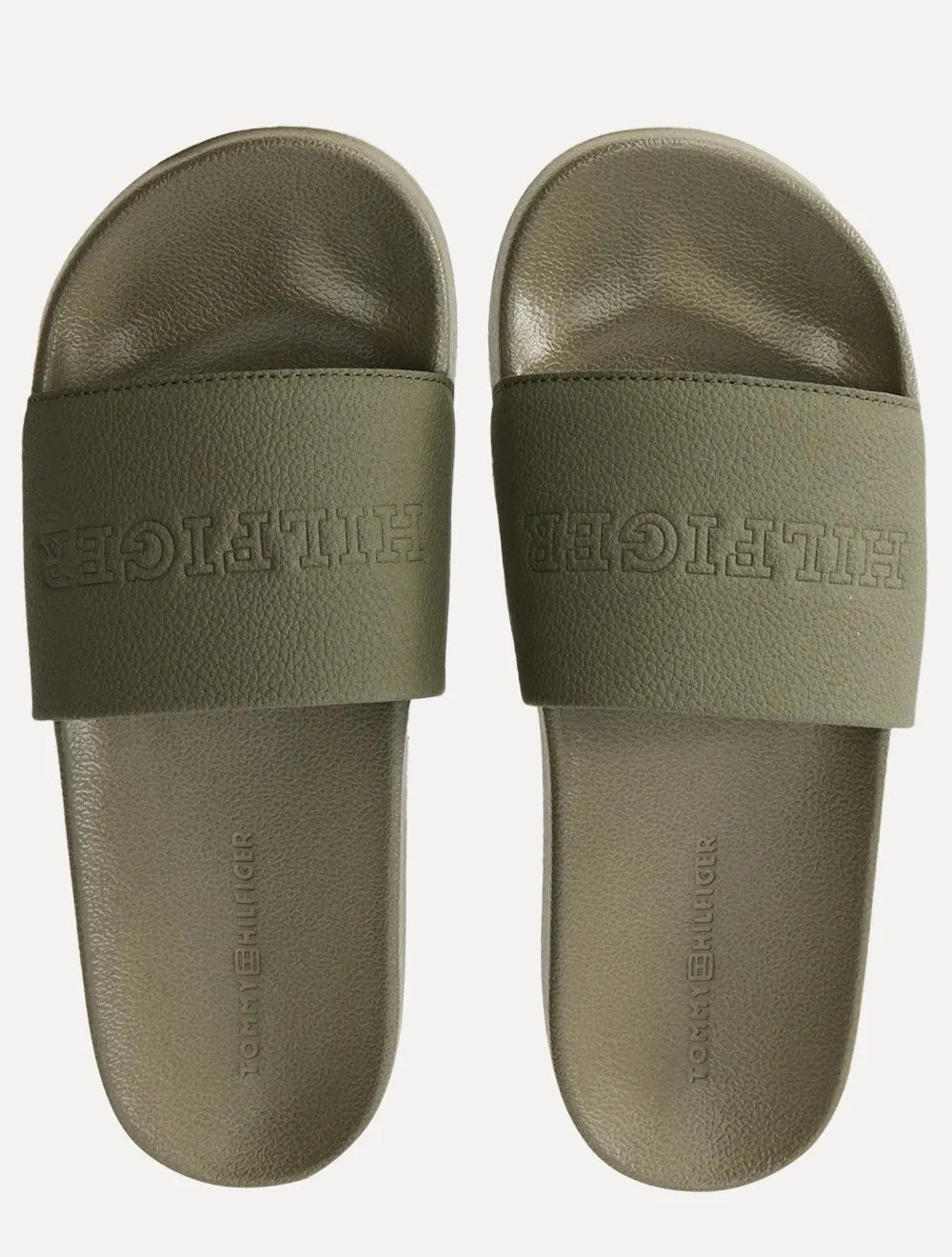 Chinelo Tommy Hilfiger Print Tumble Pool Slide Verde Militar