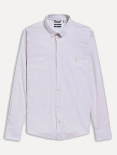 Camisa Reserva Masculina Office Enxuto Grid Duplo Rosa Lotus