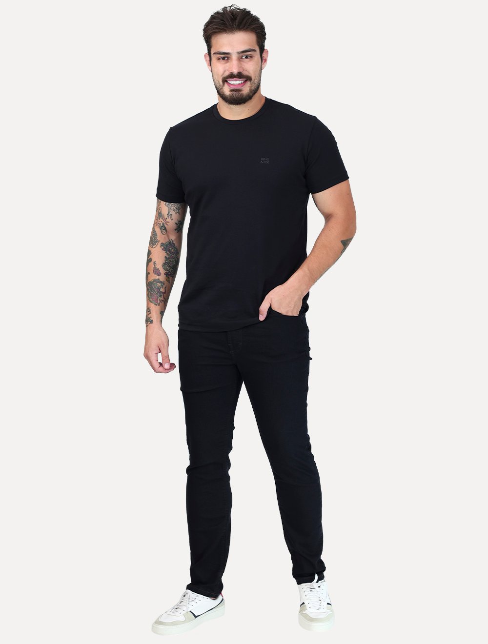 Calça Ellus Jeans Masculina Firt Black Slim 5 Pockets Preta