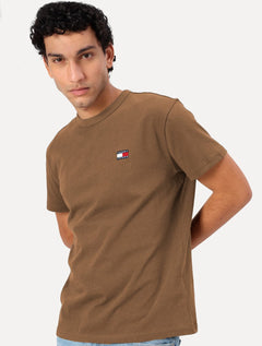 Camiseta Tommy Hilfiger Masculina Regular Badge Logo Tee Marrom