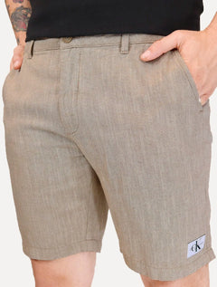 Bermuda Calvin Klein Jeans Masculina Chino Cotton Areia