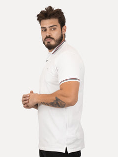 Polo Aramis Masculina Piquet Duo Frisos Branca