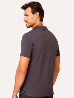 Polo Dudalina Piquet Essentials Cotton Basica Modal Cinza Escuro