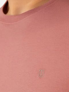 Camiseta Individual Masculina Slim Logo Rosa Médio