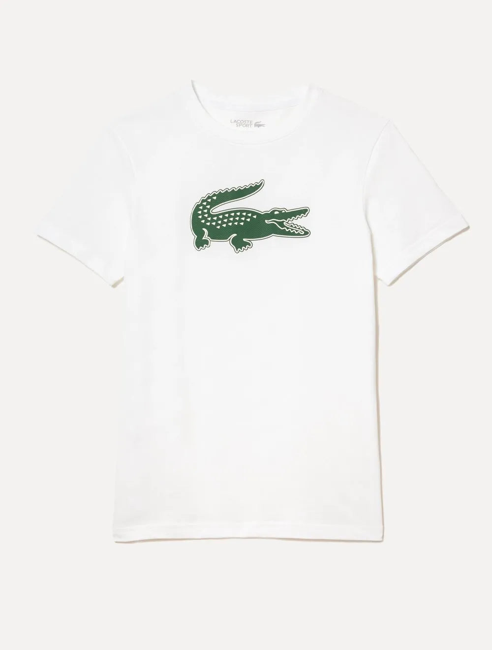 Camiseta Lacoste Masculina Jersey Sport 3D Green Logo Branca