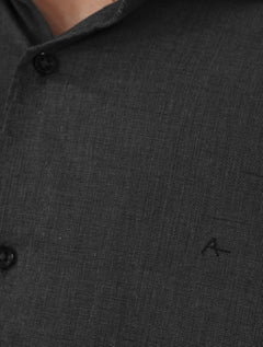 Camisa Aramis Masculina Manga Longa Slim Fil a Fil Antilia Preta