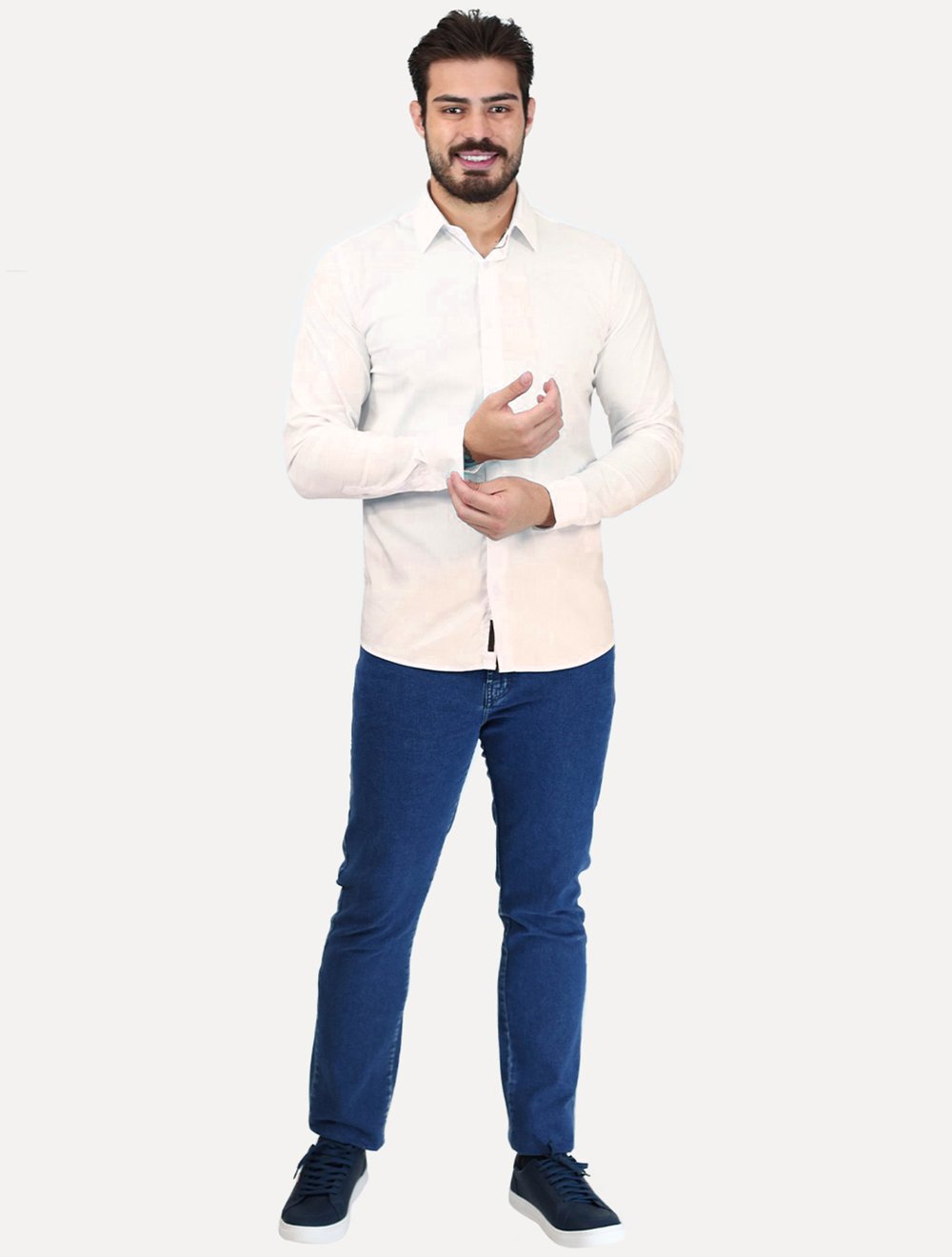 Camisa K&J Black Masculina Malha Travel Pack Tech Poliflex Off White