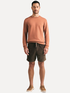 Bermuda Reserva Masculina Elástico Cotelê Marrom
