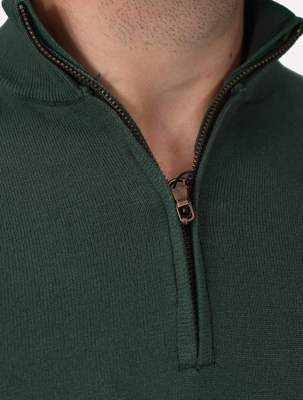 Suéter Dixen Masculina Tricot Manga Longa com Ziper Frontal Verde