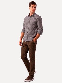 Calça Calvin Klein Jeans Masculina Slim Chino Marrom