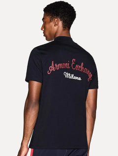 Camiseta Armani Exchange Masculina Regular Multi-Logo Azul Marinho