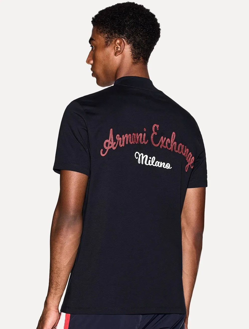Camiseta Armani Exchange Masculina Regular Multi-Logo Azul Marinho