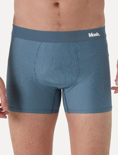 Cueca Mash Boxer Microfibra Risca de Giz Azul