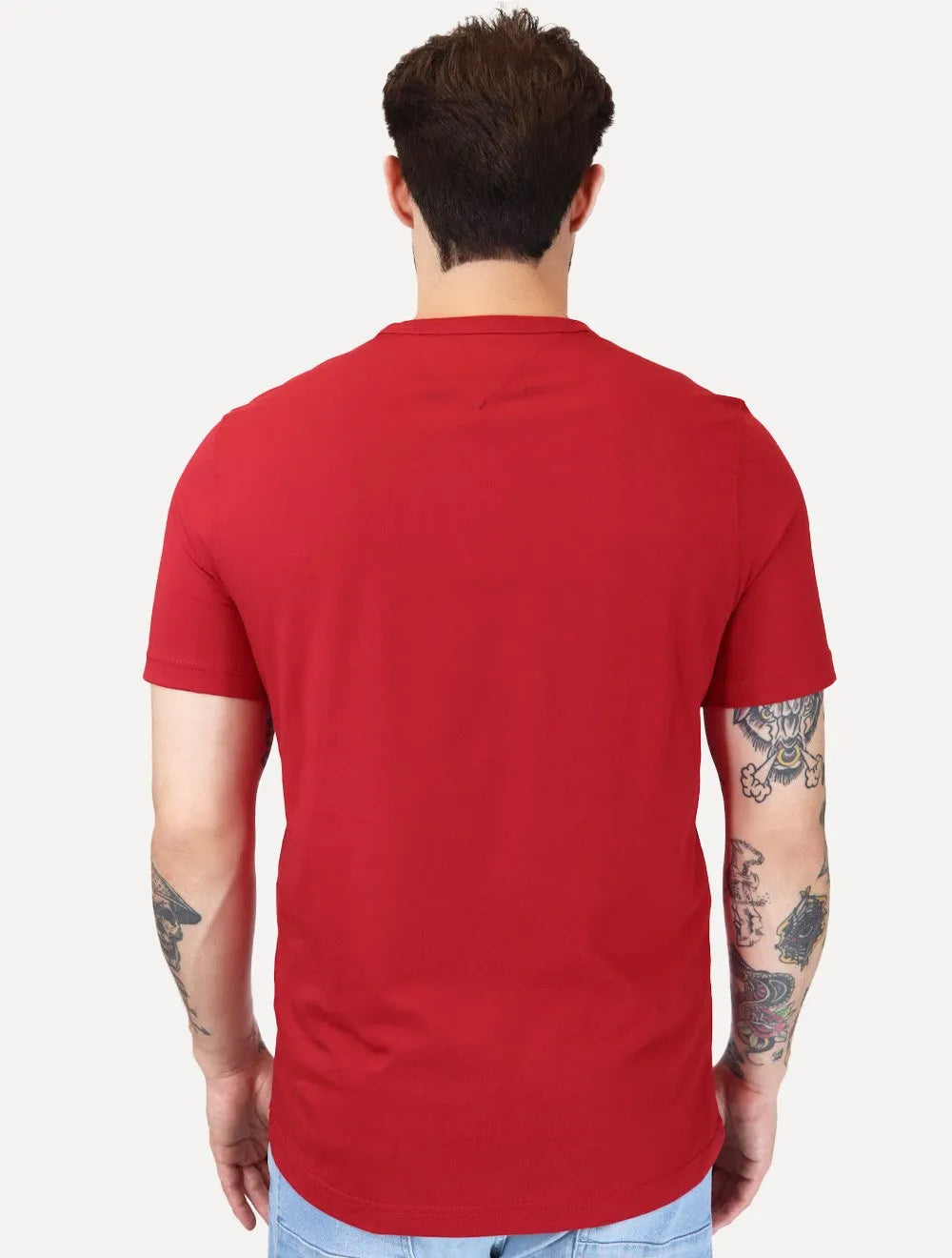 Camiseta Tommy Hilfiger Masculina Regular Small Crest Outline Vermelha
