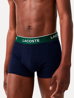 Cuecas Lacoste Boxer Casual Jersey Red Color Signature Azul Marinho Pack 3UN