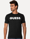 Camiseta Guess Masculina Silk Rubber Logo Preta