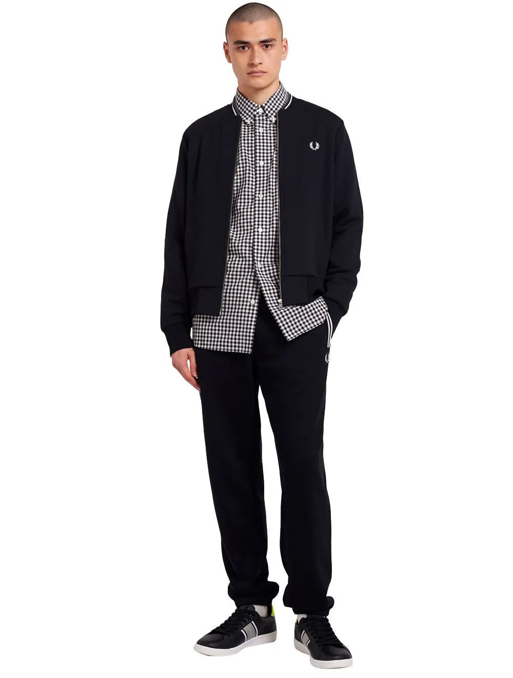 Jaqueta Fred Perry Moletom Masculina Regular Zip Through Preta