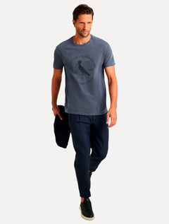 Camiseta Reserva Masculina Carimbo Gaze Stoned Marinho