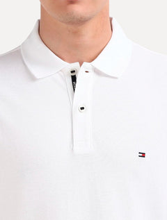 Polo Tommy Hilfiger Masculina Regular Piquet Under Placket Detail Branca