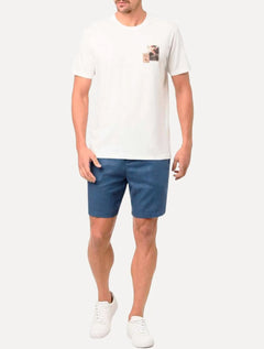 Bermuda Calvin Klein Jeans Masculina Cadarço Linen RE Issue Azul Escuro