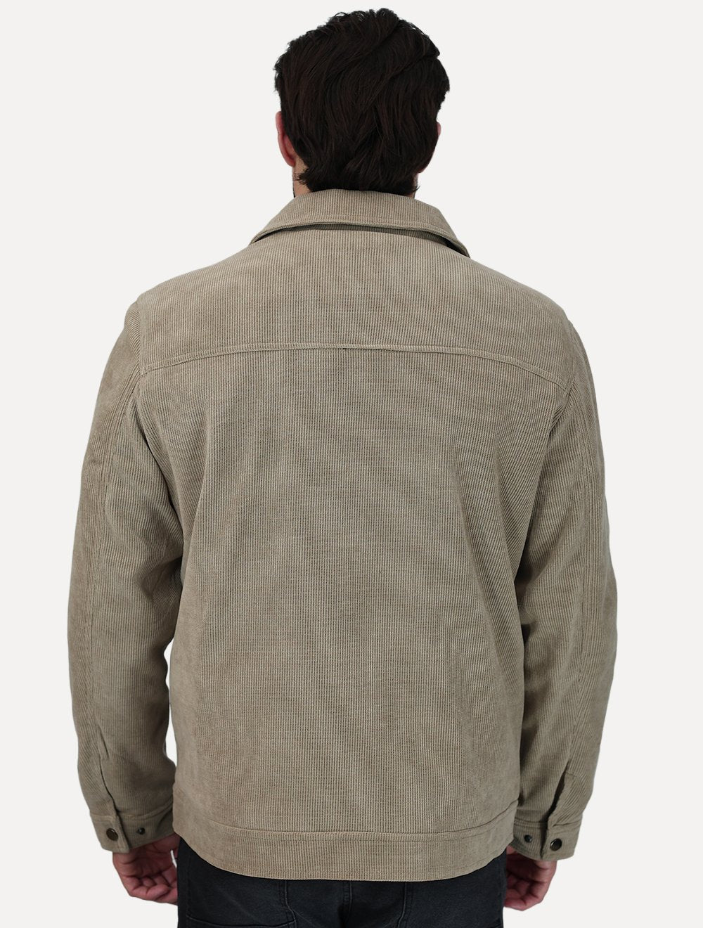 Jaqueta Dixen Masculina Cotelê Canelada Pockets FullZip Areia