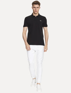 Polo Lacoste Masculina Regular Piquet Signature Sash Preta